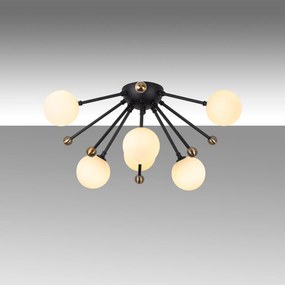 Candeeiro Chandelier Roze – Preto Antique Branco – 50 x 50 x 28 cm