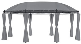 Gazebo com cortinas 520x349x255 cm antracite