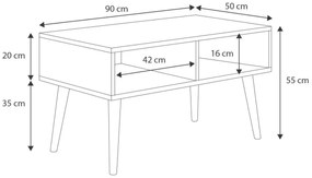 Mesa de centro Sandi em carvalho artesanal