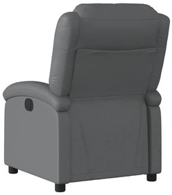 Poltrona massagens reclinável elétrica couro artif. cinzento