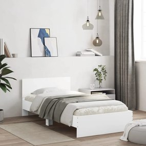 Estrutura cama c/ cabeceira 100x200 cm derivados madeira branco