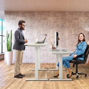 Estrutura Elétrica para Escritório "ErgoFlex" - Branco | Base Reguláve