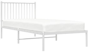 Estrutura de cama com cabeceira 90x200 cm metal branco