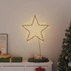 vidaXL Luzes de Natal silhueta estrela 80 LEDs branco quente