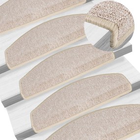 vidaXL Tapetes de escada 15 pcs 65x24x4 cm cinzento-acastanhado