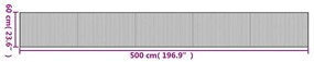 Tapete retangular 60x500 cm bambu cinzento