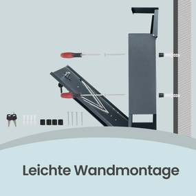 Caixa de correio 37 x 10,5 x 37 cm com compartimento para jornais, janela de visualização antracite