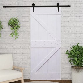 vidaXL Porta 80x210 cm madeira de pinho maciça branco