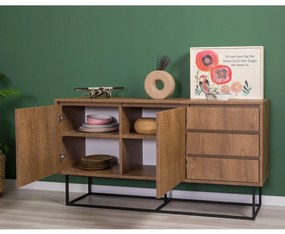 Conjunto de Mobiliário de Sala de Estar Laxus – Nogueira/Preto – 90x39