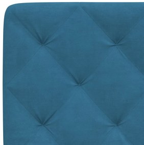 Estrutura de cama c/ luzes LED 160x200 cm veludo azul