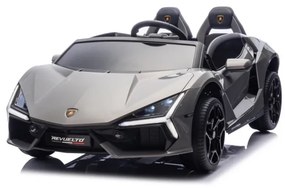 Carro elétrico para Crianças 2 Lugares Lamborghini Revuelto XL STRONG 24V, Rodas AR bombeado, Assento Couro ecológico Cinzento