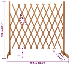 Vedação em treliça para jardim 180x100 cm abeto maciço laranja