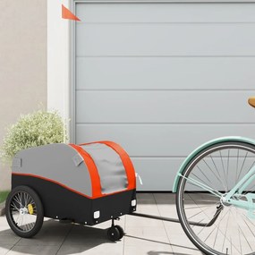 Reboque para bicicleta 30 kg ferro preto e laranja
