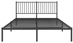 Estrutura de cama com cabeceira 160x200 cm metal preto