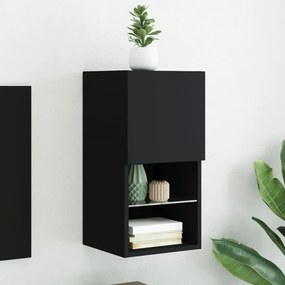 vidaXL Móvel de TV c/ luzes LED 30,5x30x60 cm preto