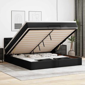 vidaXL Estrutura de cama otomana com colchão 160x200 cm preta