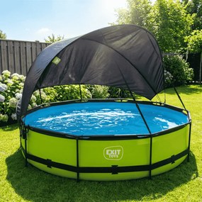 Piscina redonda Lime ø360x76cm com bomba de filtragem e cobertura - Verde