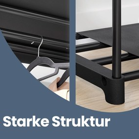 Guarda Roupa aberto com varões para roupa 43 x 124 x 182 cm preto