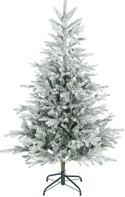 Árvore de Natal Artificial 150 cm com neve com 828 Ramos Base Dobrável e Fácil de Montar Verde