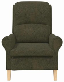 Cadeira de Sofá com Braços Verde Exército 52 cm em Couro Sintético