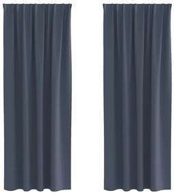 Cortinas 2 pcs Cinzento-escuro 260 x 140 cm Poliéster