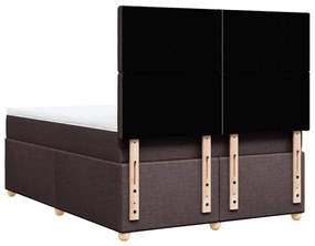 Cama com molas/colchão 140x190 cm tecido castanho-escuro