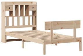 Cama com estante sem colchão 90x200 cm pinho maciço