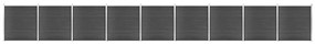 Conjunto de painel de vedação WPC 1564x186 cm preto