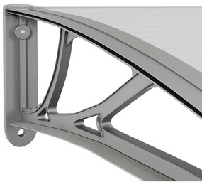 Toldo de porta cinzento 300x100 cm policarbonato