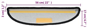 Tapetes de escadas 10 pcs 56x17x3 cm preto