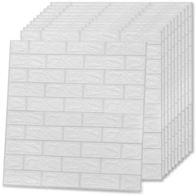 Papel de parede 3D autoadesivo tijolos 40 pcs branco