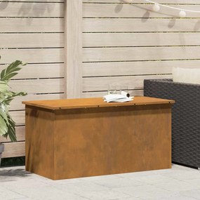 vidaXL Caixa de Armazenamento Externa Ferro Enferrujado