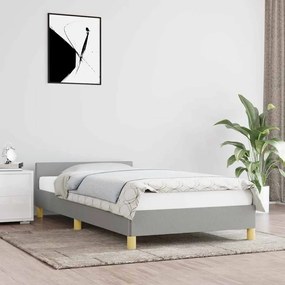 vidaXL Estrutura de cama sem colchão 100x200 cm tecido cinzento-claro