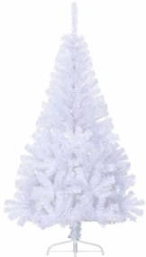 Meia árvore de Natal artificial com suporte 150 cm PVC branco