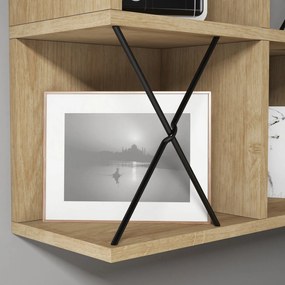 Prateleira de Parede Extra – Carvalho/Preto – 60x60x24 cm