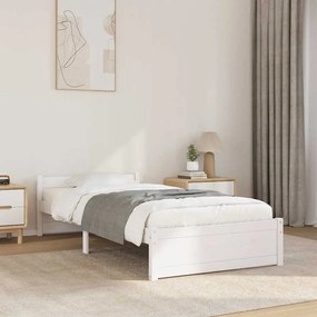 Estrutura cama pequena solteiro 75x190 cm madeira maciça branco