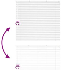 Persiana de Janela com cortinas Outros Manual Branco 80 x 130 cm Alumí