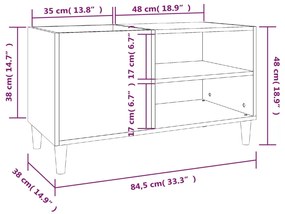 Armário p/ discos 84,5x38x48 cm derivados madeira cinza sonoma