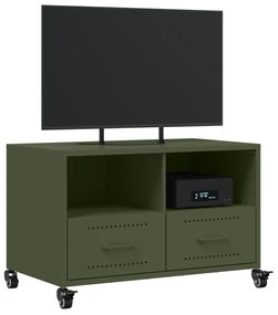 Móvel de TV 68x39x43,5 cm aço laminado a frio verde-azeitona