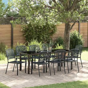 vidaXL Conjunto de Jantar de Jardim de 9 Peças em Aço Antracite