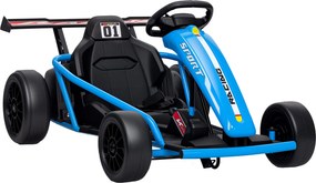 AIYAPLAY Carro elétrico GoKart kart elétrico para crianças 2 x 24 V motores modo derrapagem a 13 km/h 119 x 77 x 54 cm azul | Aosom Portugal