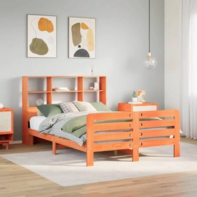 vidaXL Cama sem colchão 120x190 cm madeira pinho maciça castanho-mel
