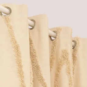Cortina De Algodão Jasper Beige Creme & 140 X 260 Cm - Sklum