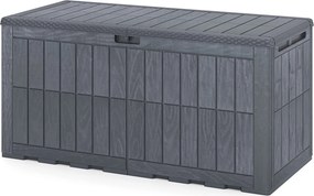 Baú de Arrumação de Exterior, 132 x 61 x 65 cm, Capacidade de 455 L, Cinzento
