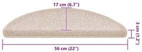 Tapetes de escada 20 pcs 56x17x3 cm cinzento-acastanhado