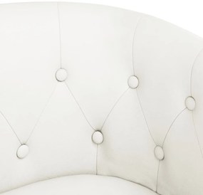 Poltrona com apoio de pés couro artificial branco