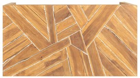 Mesa de centro Erosion madeira teca maciça 110x35x38 cm