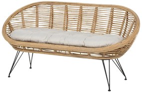 Conjunto de sofás com 3 lugares e 2 mesas de centro em rattan natural MARATEA/CESENATICO Beliani