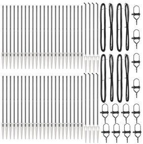 Postes de Cerca vidaXL com Ponta 52 pcs Ø32 mm 160 cm Aço Galvanizado