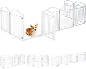 Vedação para Cães de 8 Painéis, 480 x 81 cm, Dobrável, Branco